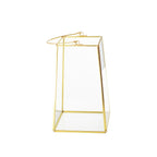 Glazen lantaarn gouden rand H20cm