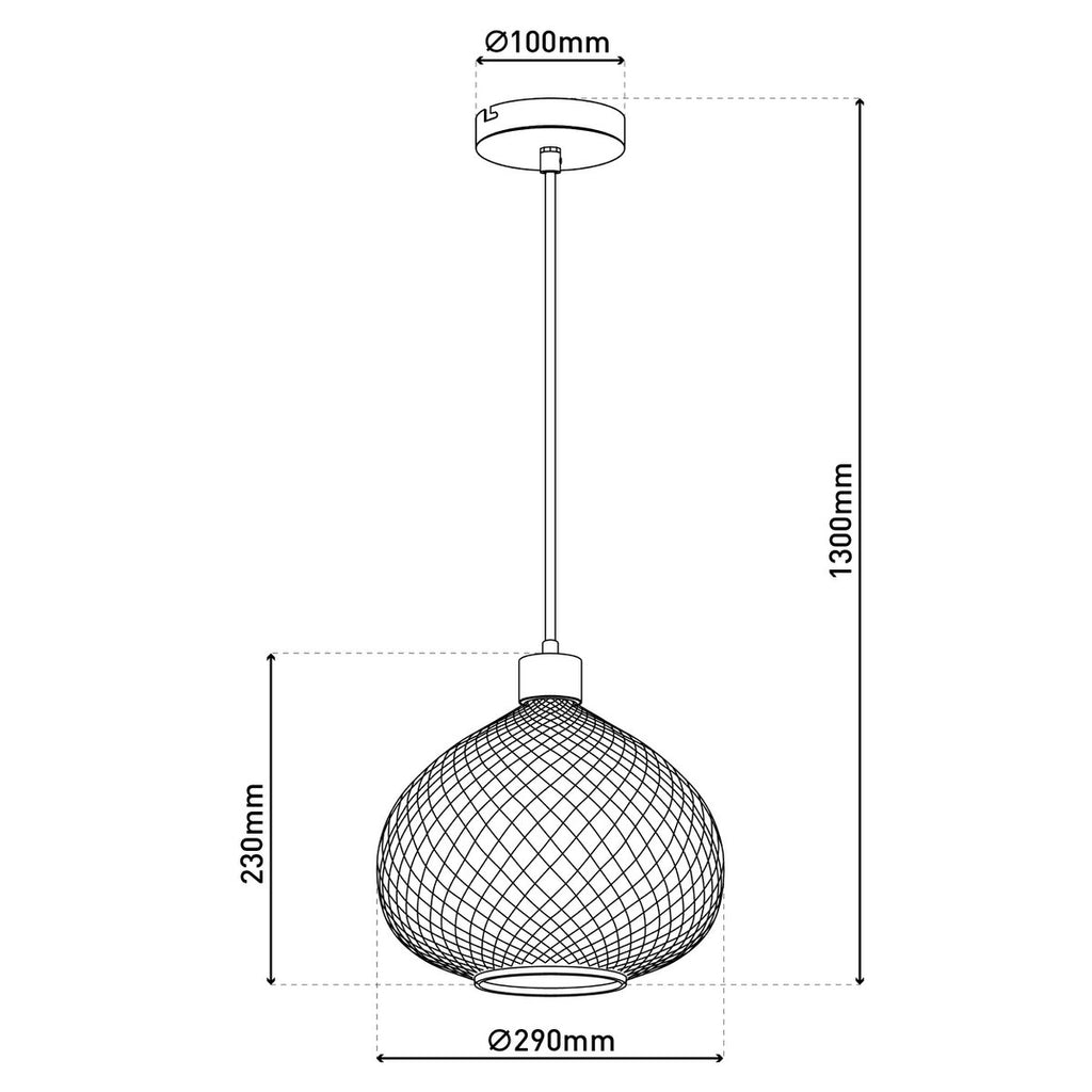 Näve Surrat Glazen Hanglamp 29cm Bruin