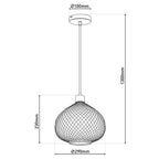 Näve Surrat Glazen Hanglamp 29cm Bruin