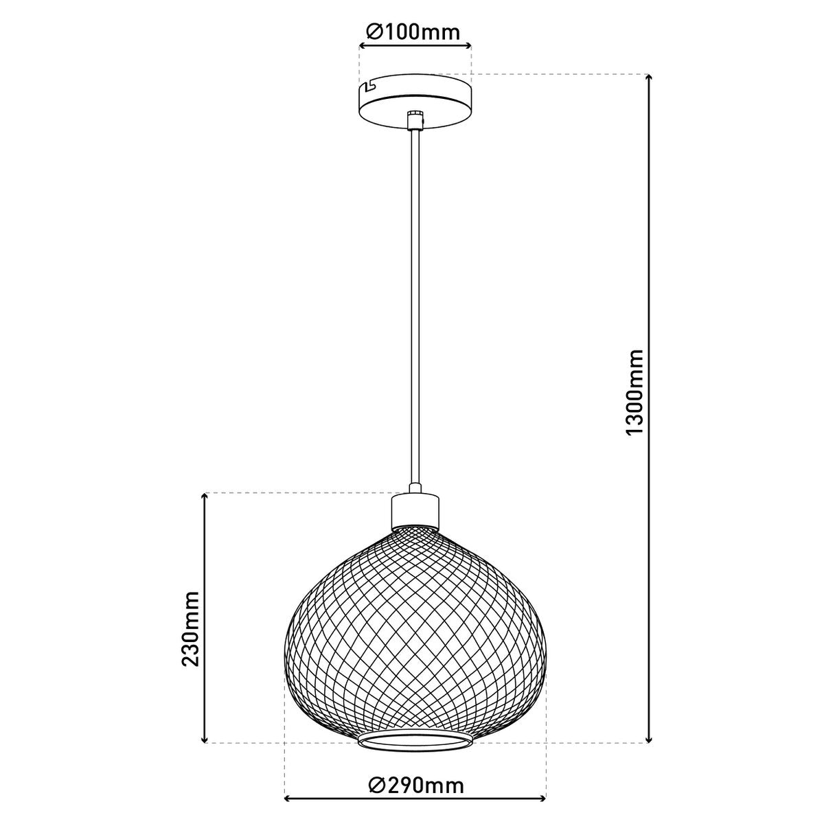 Näve Surrat Glazen Hanglamp 29cm Bruin