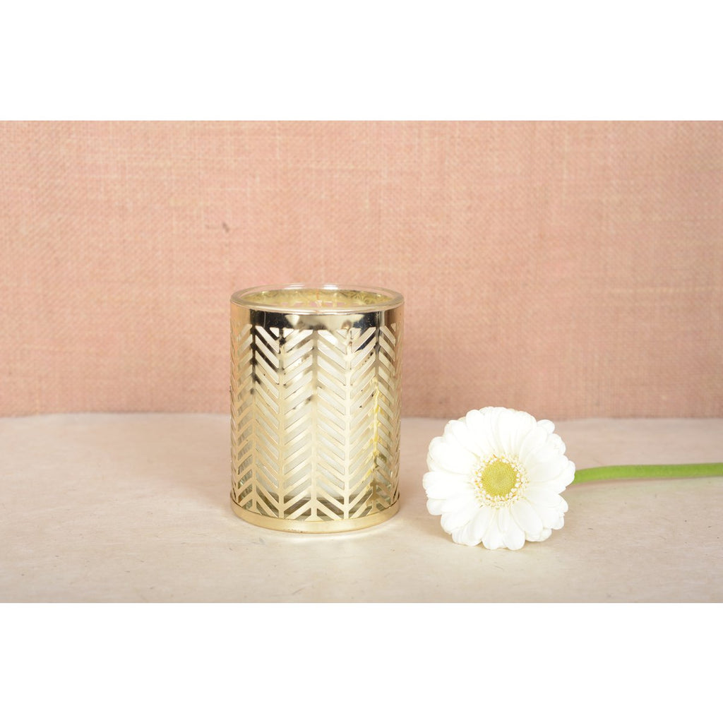 Vanille Kaars Goud 8x7,5cm