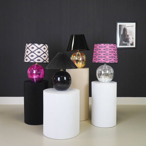 Disco Tafellamp - Glas - Zwart - 20x20x20cm