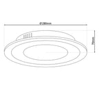 LED plafondlamp Chur - Kristaleffect Wit