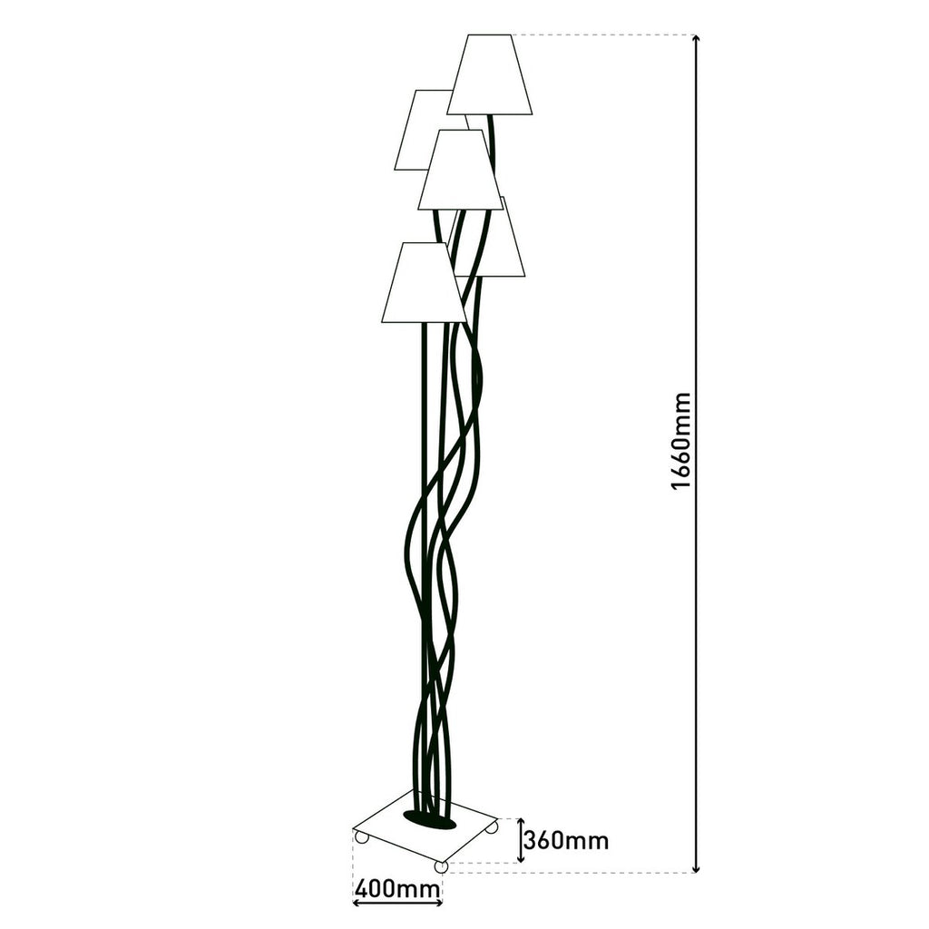 Näve Leuchten Blauwe Vloerlamp 163cm - Design met Paraplubakken