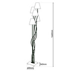 Näve Leuchten Blauwe Vloerlamp 163cm - Design met Paraplubakken