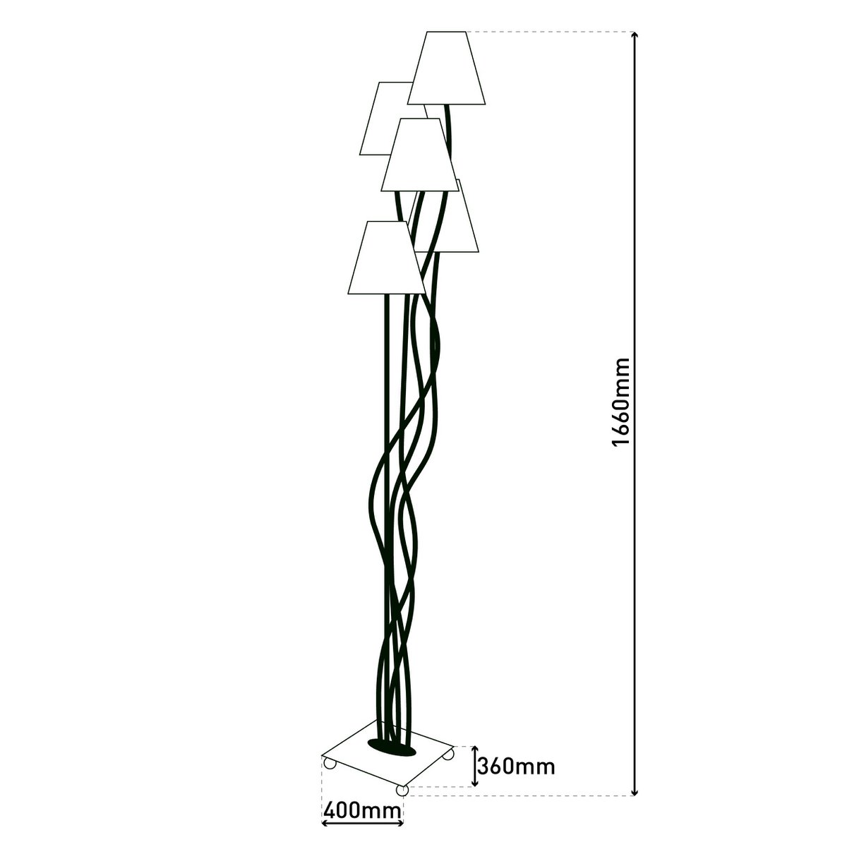 Näve Leuchten Blauwe Vloerlamp 163cm - Design met Paraplubakken