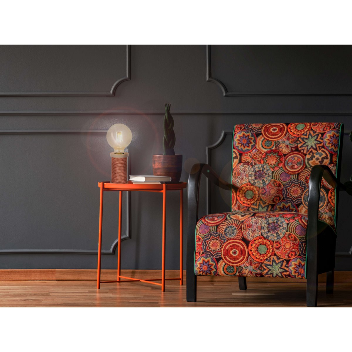 Näve Tafellamp 12cm Oranje-Wit E27