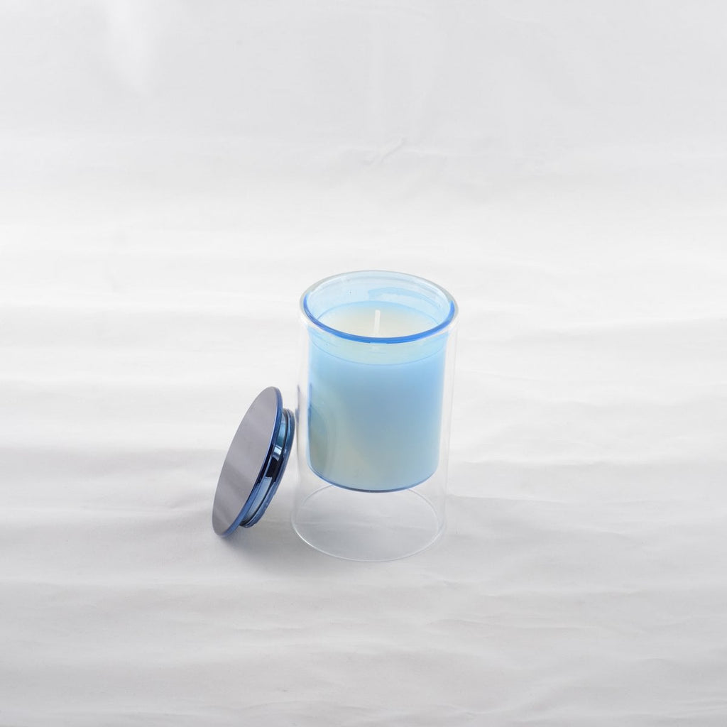 Kaars Cederhout Blauw 7x11.3cm