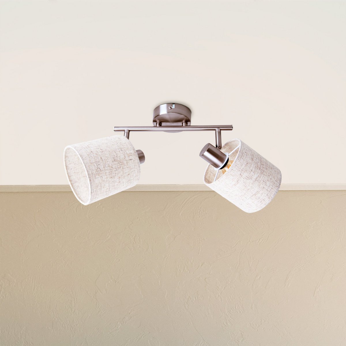 Näve Maron Muur- en Plafondlamp - Nikkel 46cm