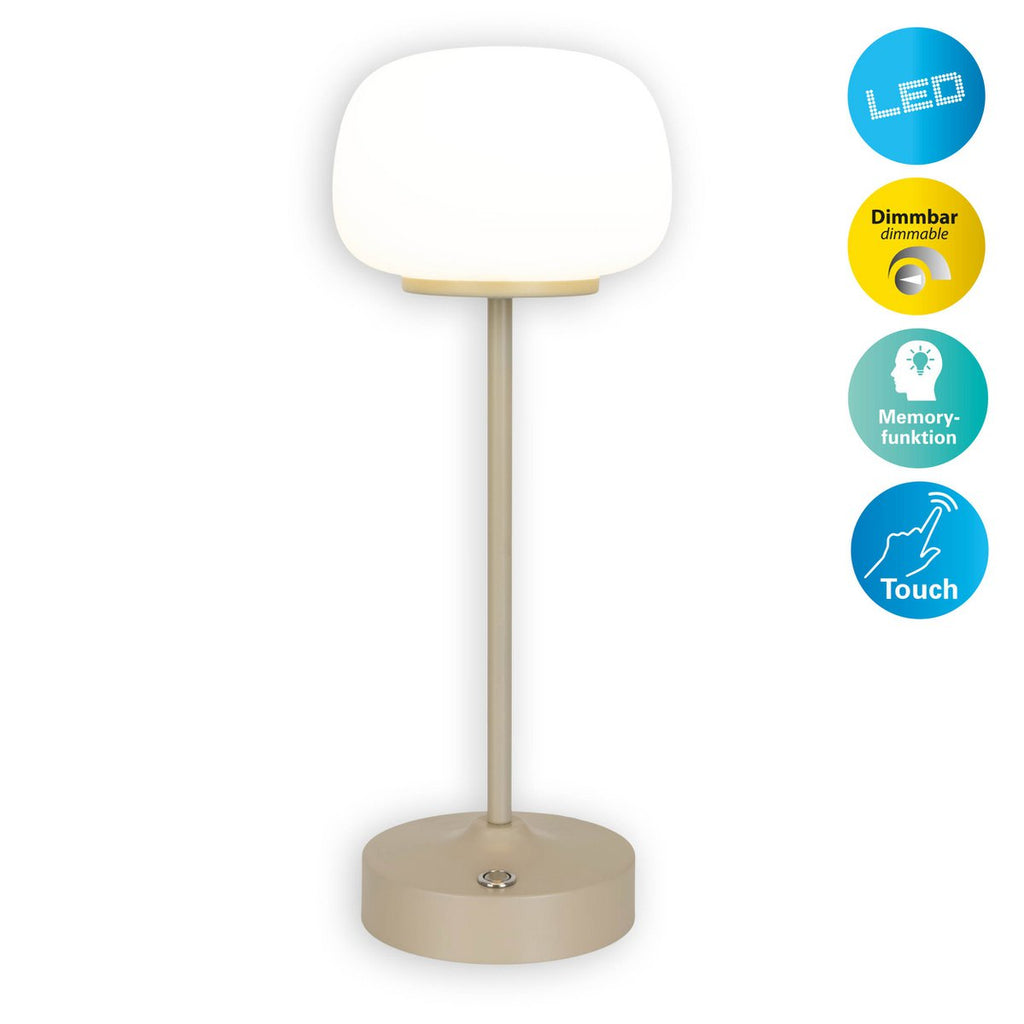 Näve Pina LED Tafellamp 30cm Beige Wit