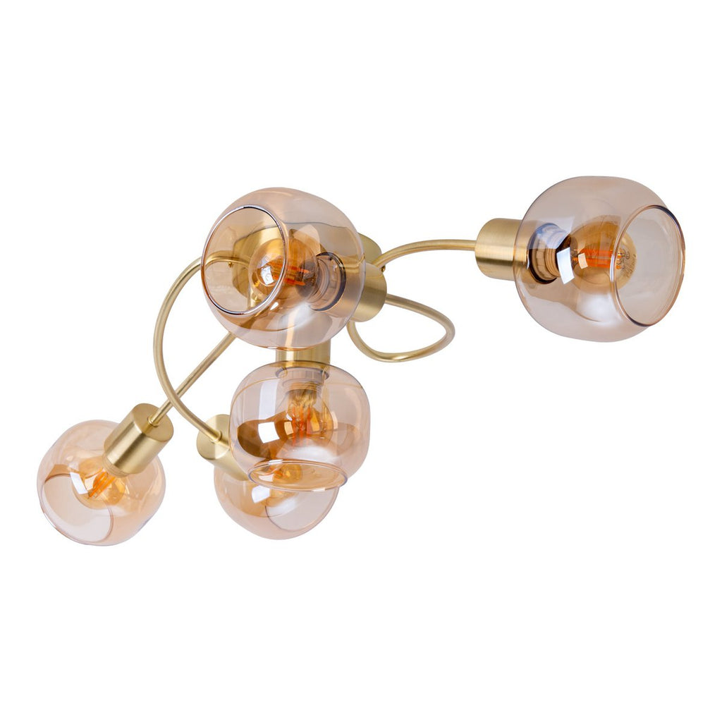 Näve Libby Plafondlamp 5-Spots Messing Amber 65,5cm E14