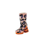 Keramische luipaardprint bloemvaas - Roze/Oranje - 18x8x24 cm