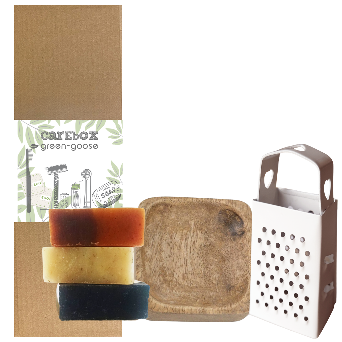 green-goose Amberblokjes Geschenkset - 3 stuks met Houder en Rasp