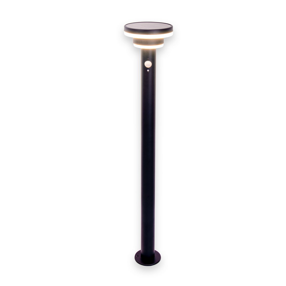 LED Solar Staanlamp Nora - Zwart 86cm Bewegingsmelder