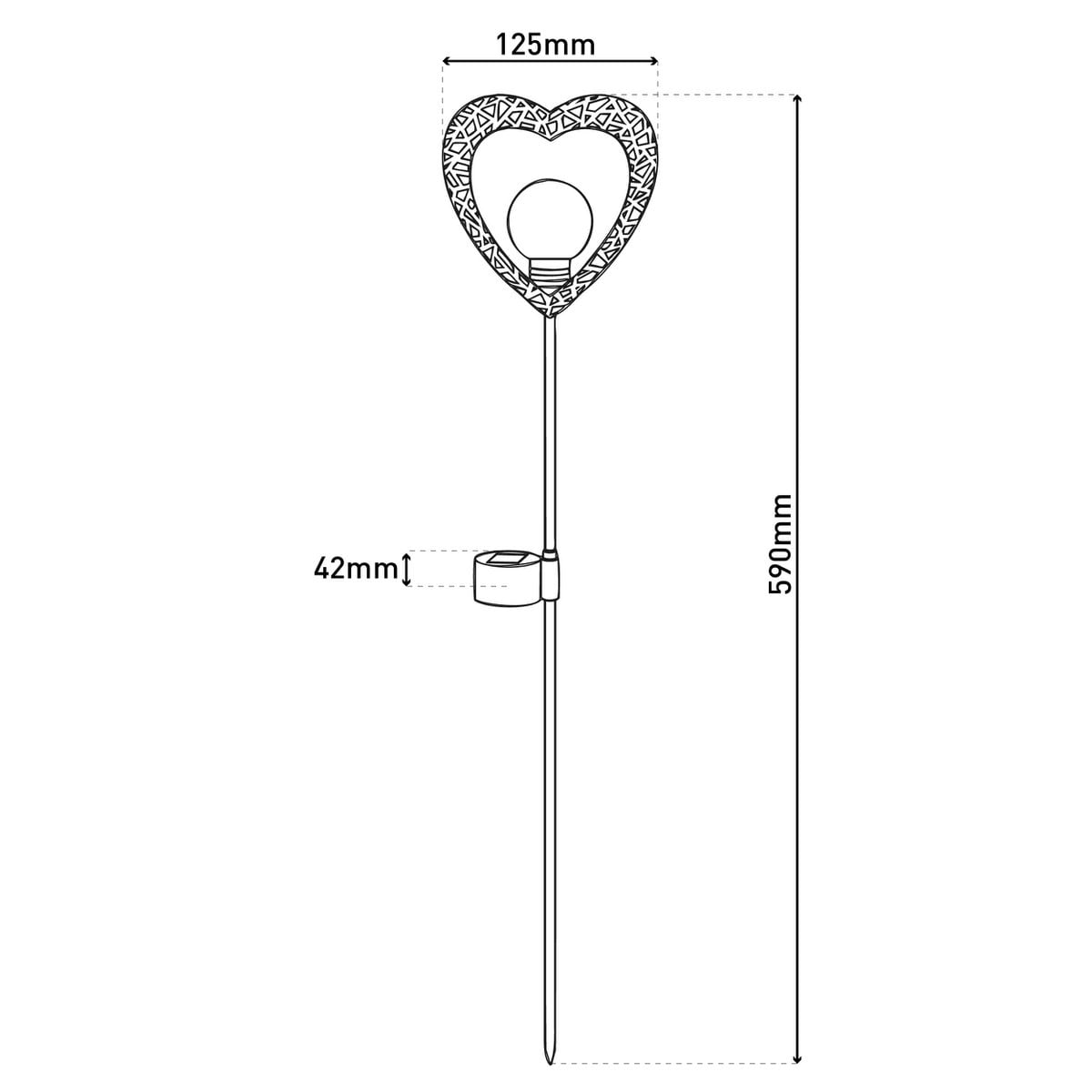 Näve Solar Hartlampen Set 2x 59cm Zwart