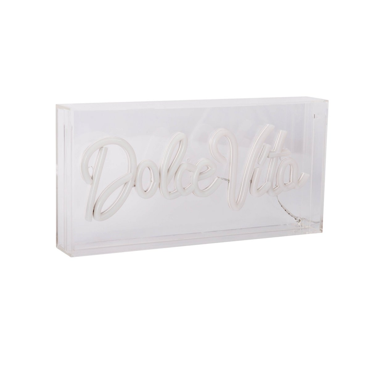 LED-lettertype licht "Dolce Vita" decoratie voor binnen 30 x 15 cm, in blauw en magenta-rood