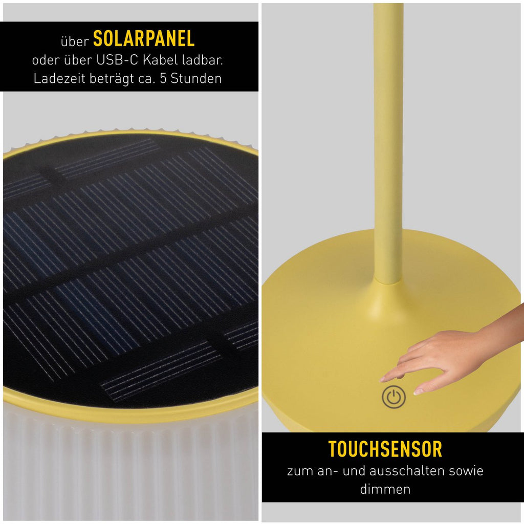 Näve Emmi Solar Lamp - Geel 38cm Dimable