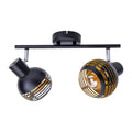 Näve Casco 2 delige Wandlamp Zwart/Gouden Metalen Verlichting 12x15cm