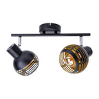 Näve Casco 2 delige Wandlamp Zwart/Gouden Metalen Verlichting 12x15cm