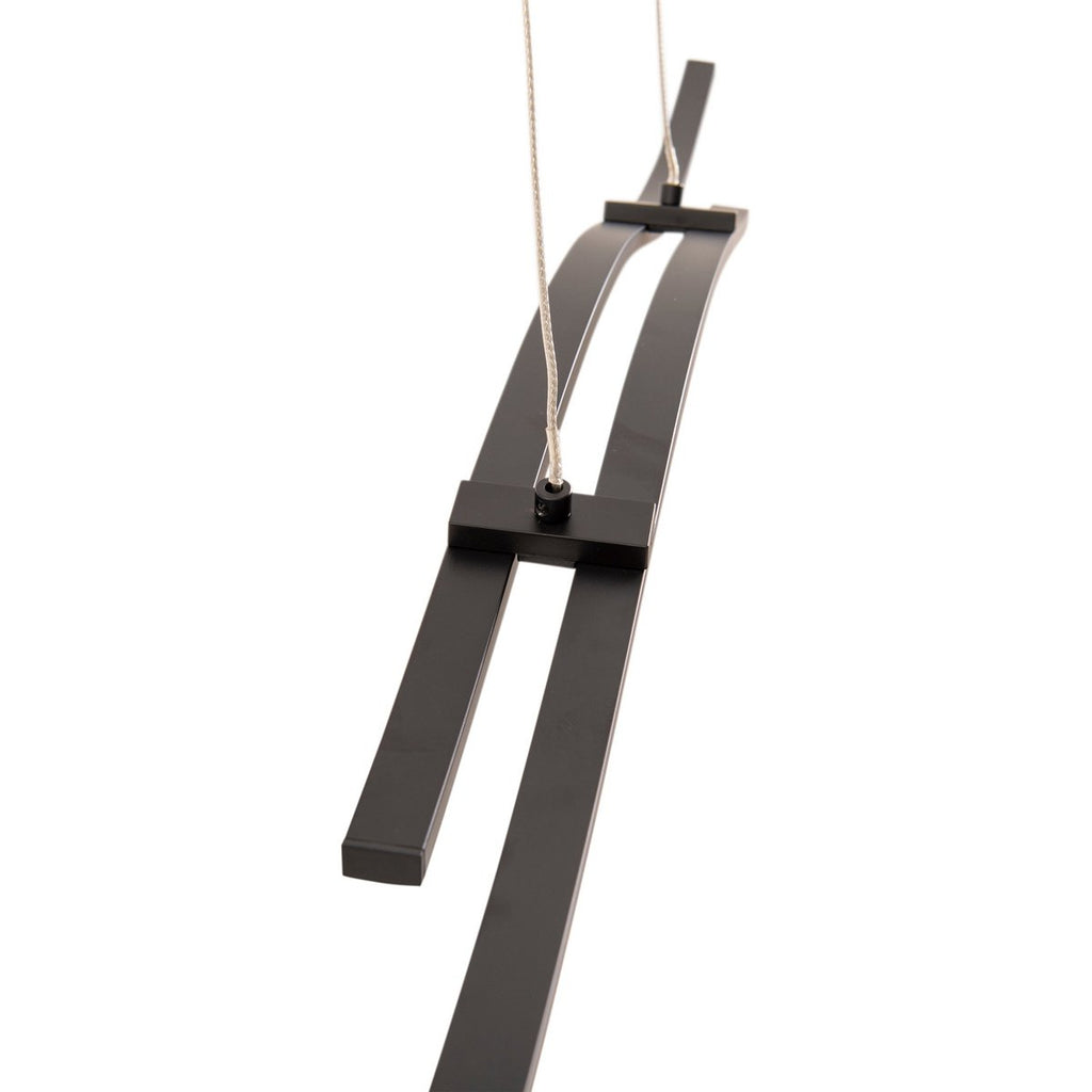 LED hanglamp "onda", hanglamp gemaakt van metaal en plastic in zwart, met stevig ingebouwde LED's, verlichting voor woonkamer, eetkamer of kantoor, 96 cm lang