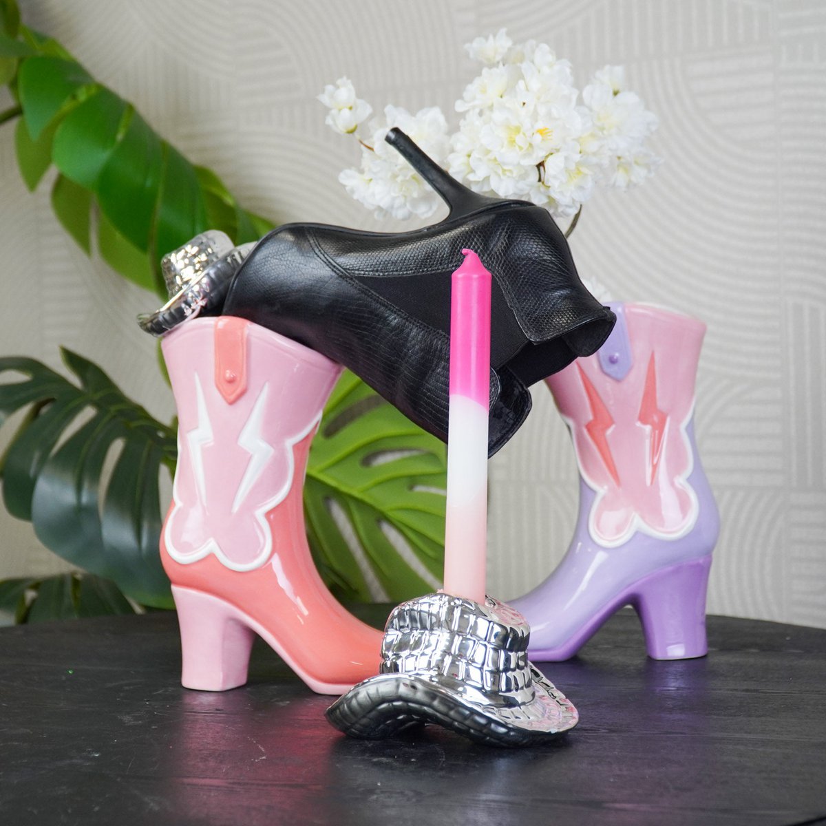 Housevitamin Bloemvaas Boot - Oranje 26,5cm