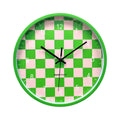Housevitamin Wandklok Blokpatroon Groen/Roze 34cm