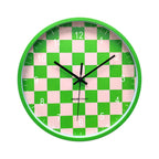 Housevitamin Wandklok Blokpatroon Groen/Roze 34cm