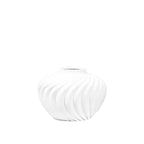 Ronde witte slagroom vaas polyresin 30x30x22cm