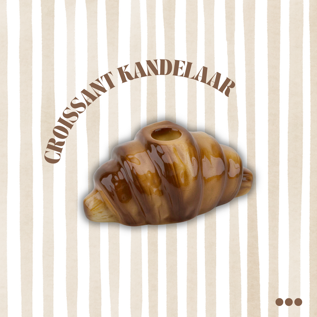 Housevitamin Kandelaar Croissant - Bruin - Dolomiet - 14,5cm