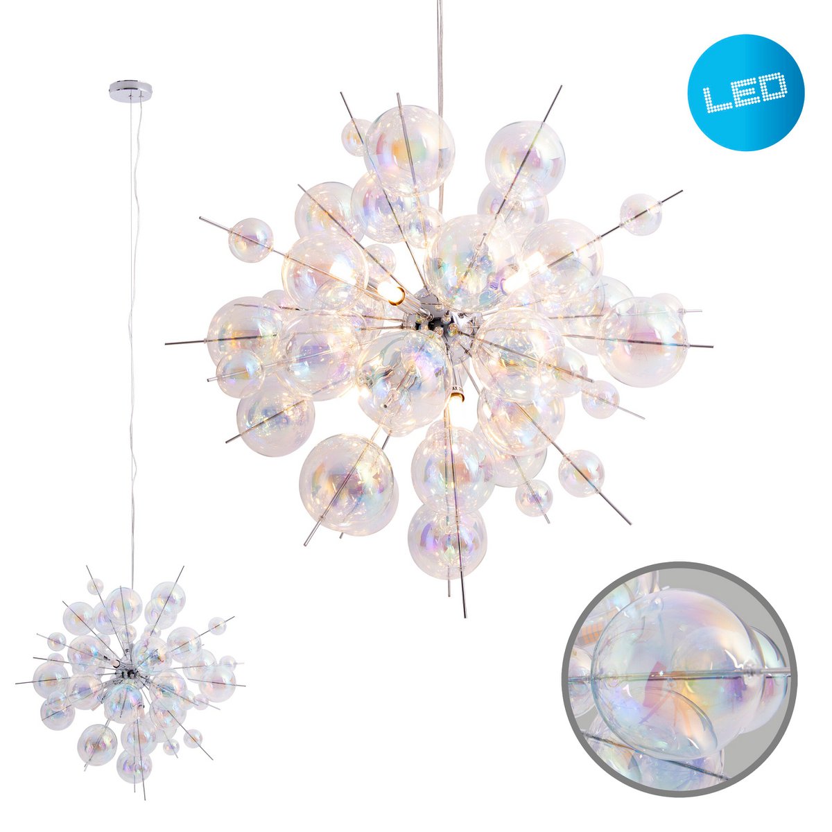 Näve Explosie Hanglamp - Iris Glas 65cm