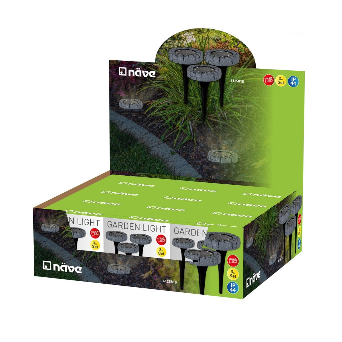 Näve Kian Solar Grondspot Set 3 Stuks - Grijs Warmwit