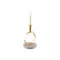 Mat gouden kandelaar marmerinzet 17cm
