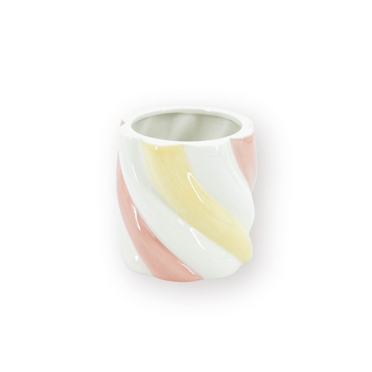 Candylicious Bloempot Roze/Geel - 12,5x12,5x13cm Candy Twist