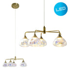 Näve Varna LED-Hanglamp 5-Flamm 50cm Messing