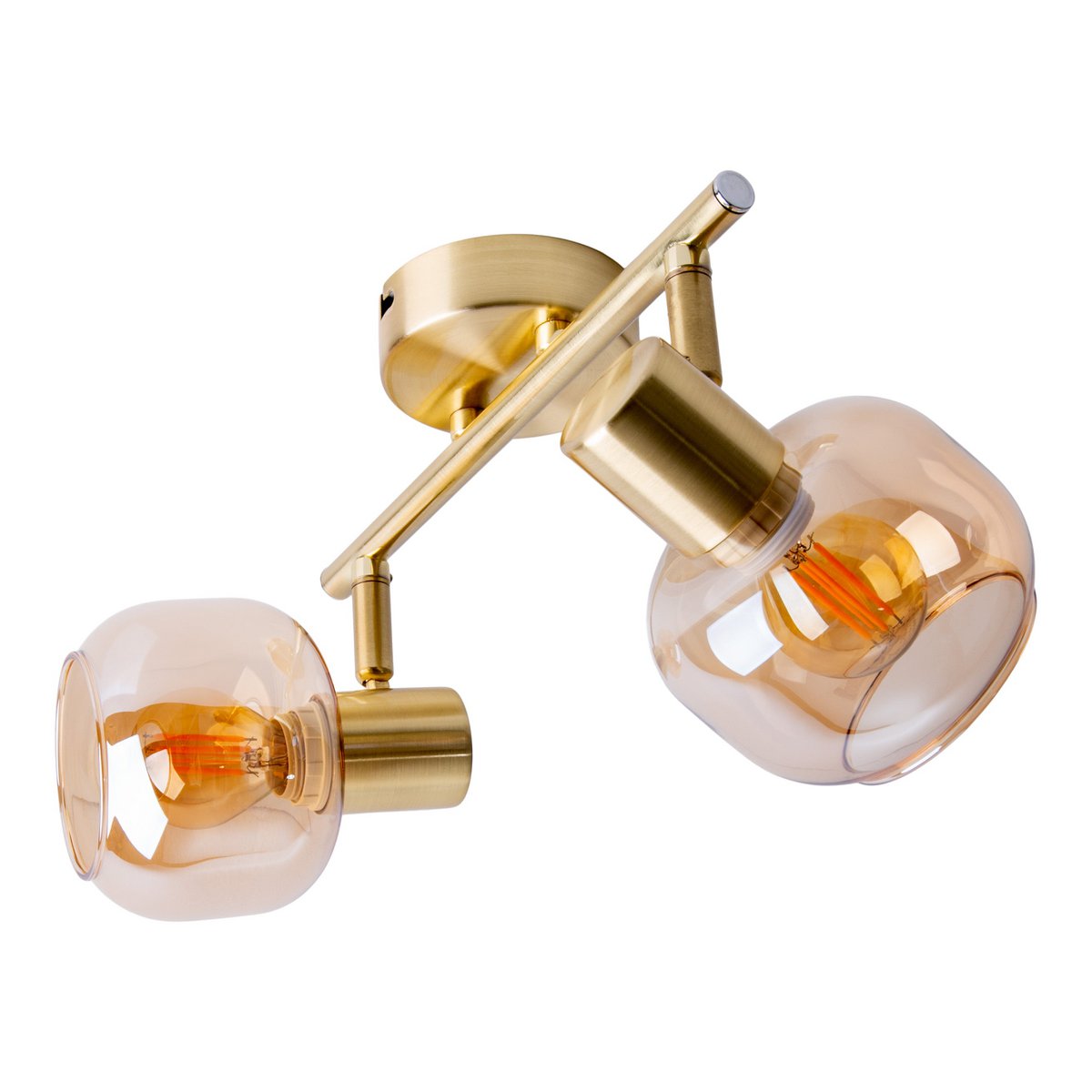 Libby Plafondlamp - Messing Amber Retro 40cm 2-Stuks