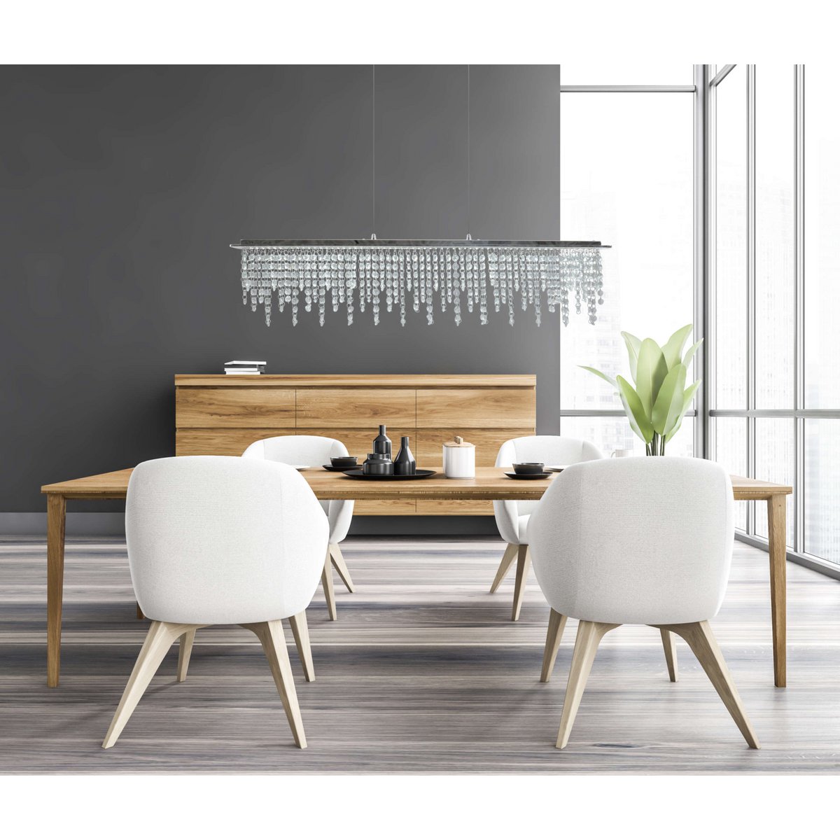 LED Hanglamp Diamanten Näve - Kristalglas Chroom