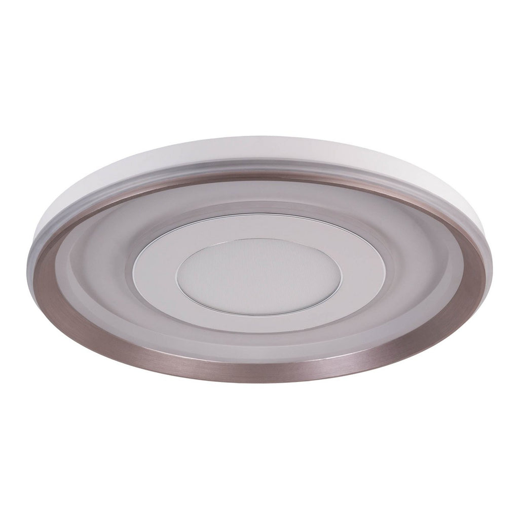 LED-plafondlamp "Doira" Ø 50,5 cm, 7,5 cm hoog, metaal en plastic in zilver en wit, geïntegreerde LED's, 3600 lm licht licht, dimable, CCT-functie 3000-6500 K, nachtlichtfunctie