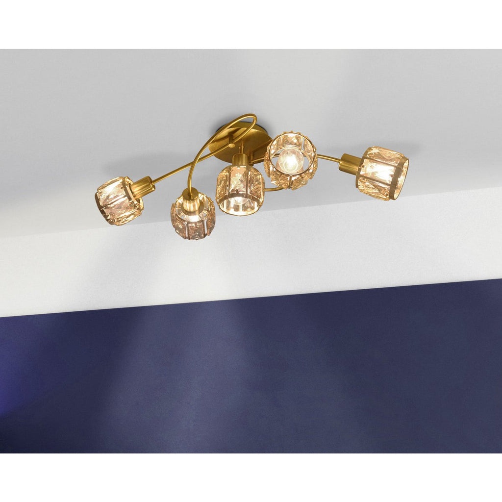 Näve Josefa Plafondlamp Goud 5-armig 61cm