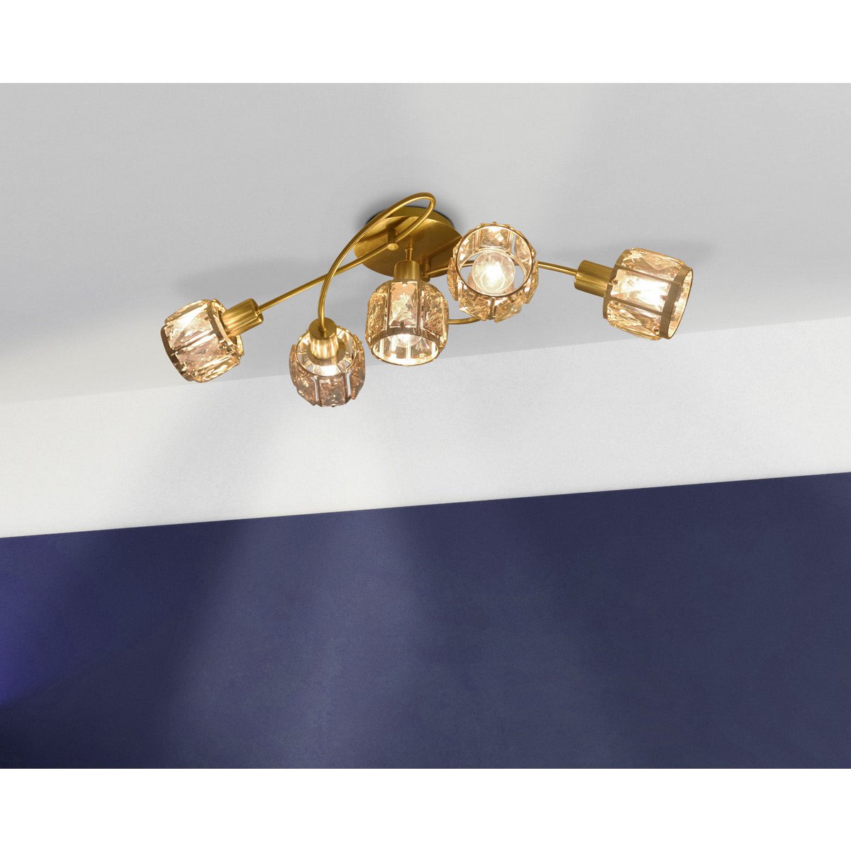 Näve Josefa Plafondlamp Goud 5-armig 61cm