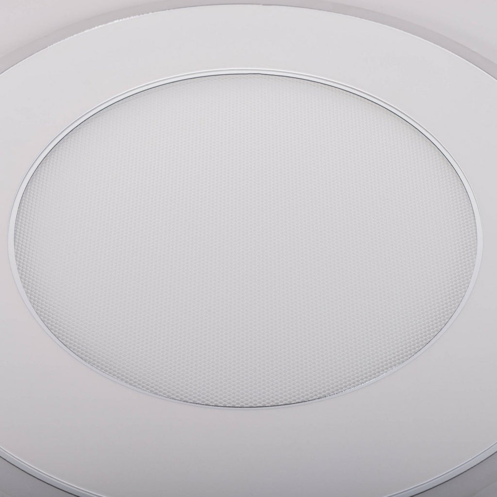 LED-plafondlamp "Doira" Ø 50,5 cm, 7,5 cm hoog, metaal en plastic in zilver en wit, geïntegreerde LED's, 3600 lm licht licht, dimable, CCT-functie 3000-6500 K, nachtlichtfunctie