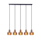 Näve Foro 5-Lichts Hanglamp - Zwart/Goud 96cm