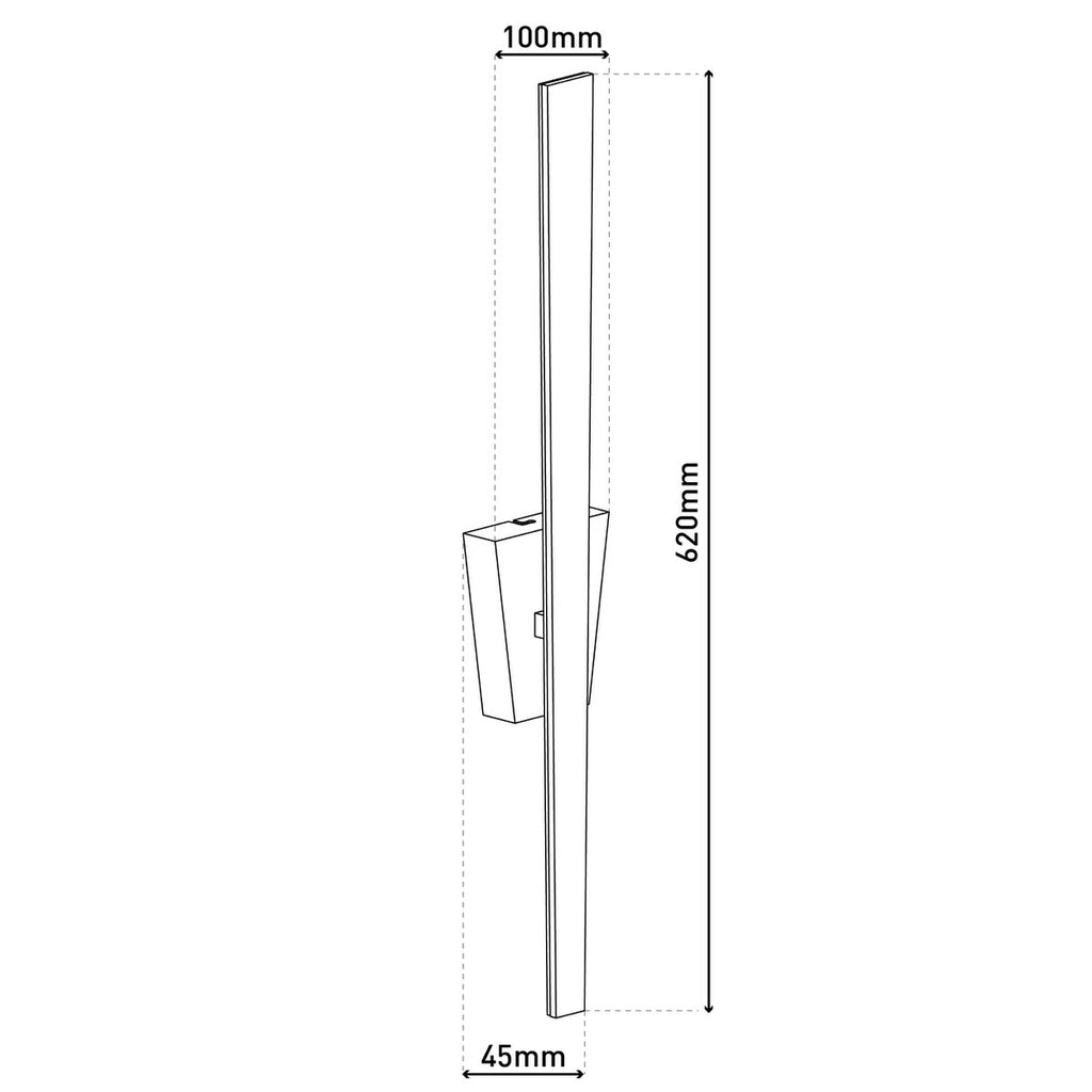 LED Wandlamp Trevor Nikkel mat 62cm