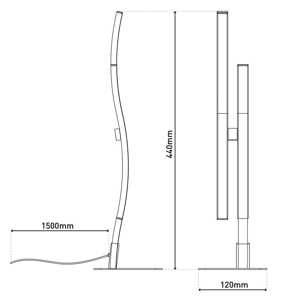 Näve Onda LED-Tafellamp 44cm Zwart