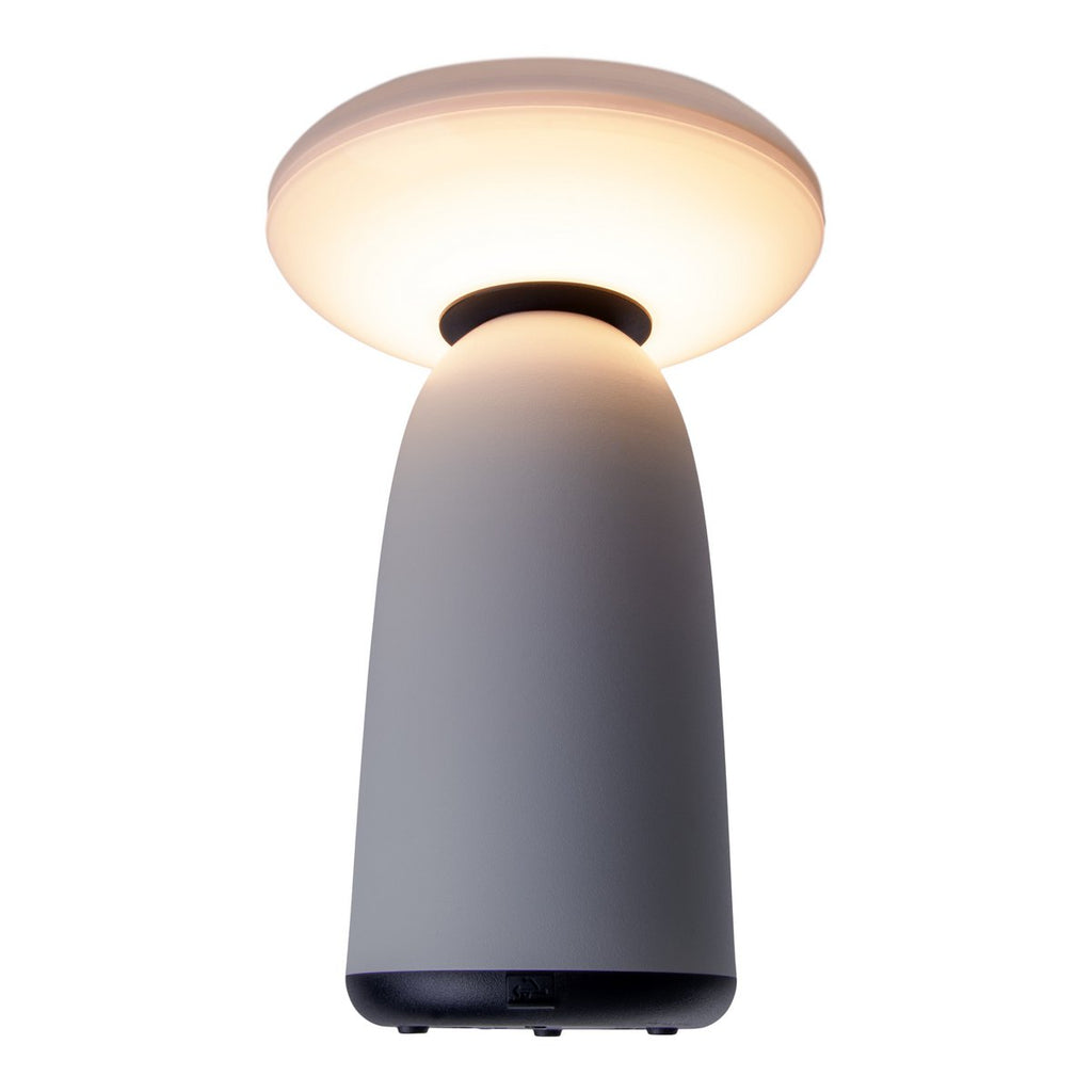 LED Solar Lamp "ADA" Wit voor de externe LED -tafellamp gemaakt van metaal en plastic, met stevig geïnstalleerde LED's, zonnelamp 22,5 x 16 cm