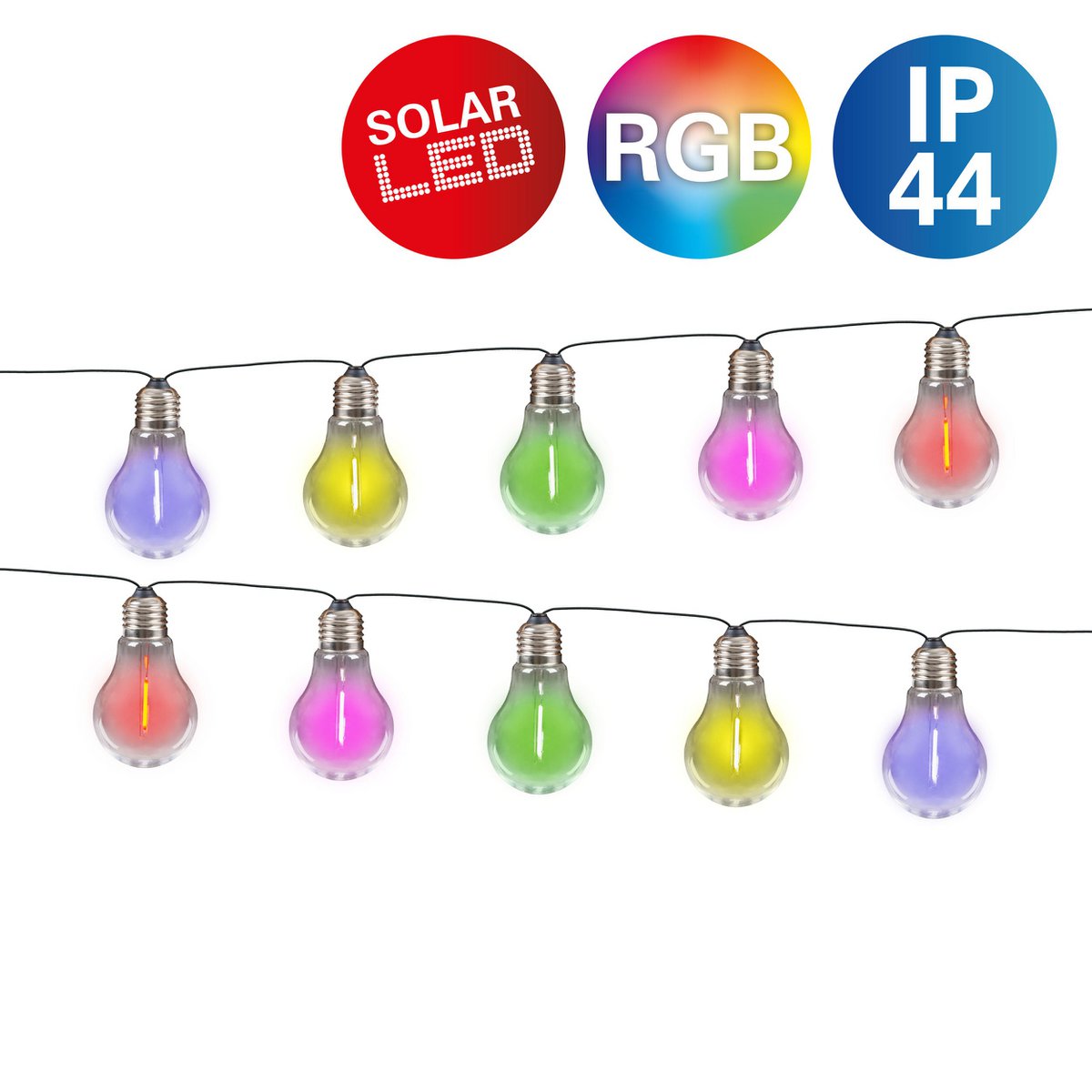 Linda Zonne-buitenkant Lichtsnoer RGB 370cm