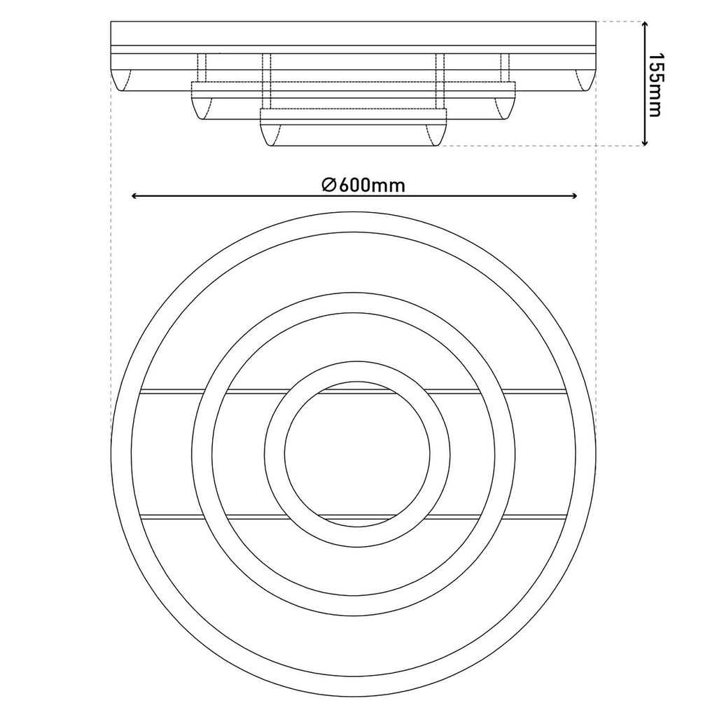 Näve Circulo LED Plafondlicht - Zwart Ø 60cm