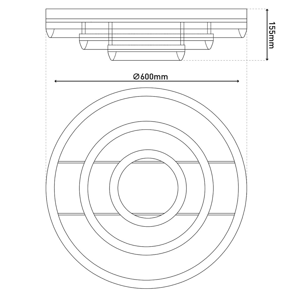 Näve Circulo LED Plafondlicht - Zwart Ø 60cm