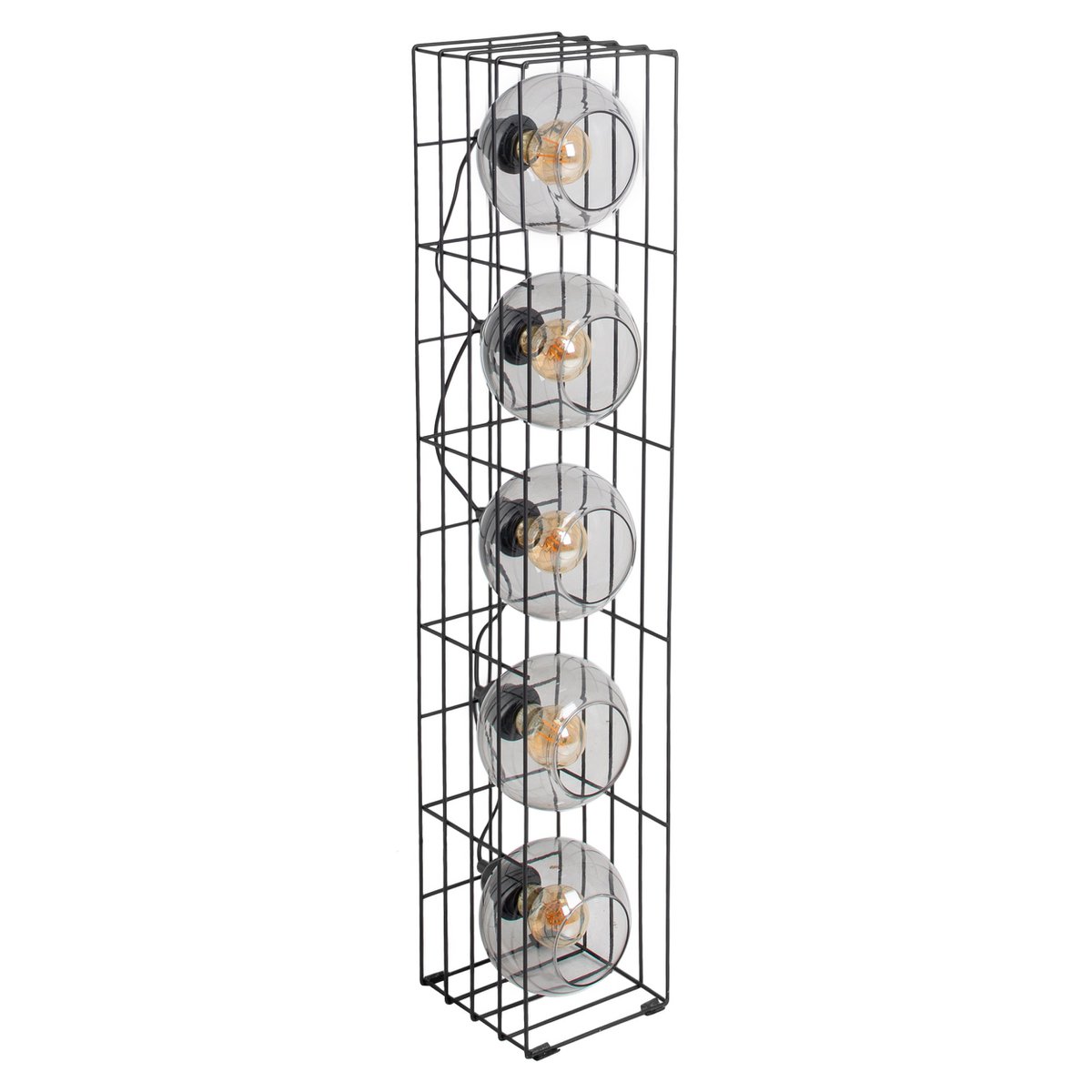 Näve Cesta Vloerlamp - Zwart Glas 95cm