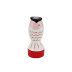 Kandelaar Vis - Rood/Wit/Roze - 7x7x16,5 cm Housevitamin