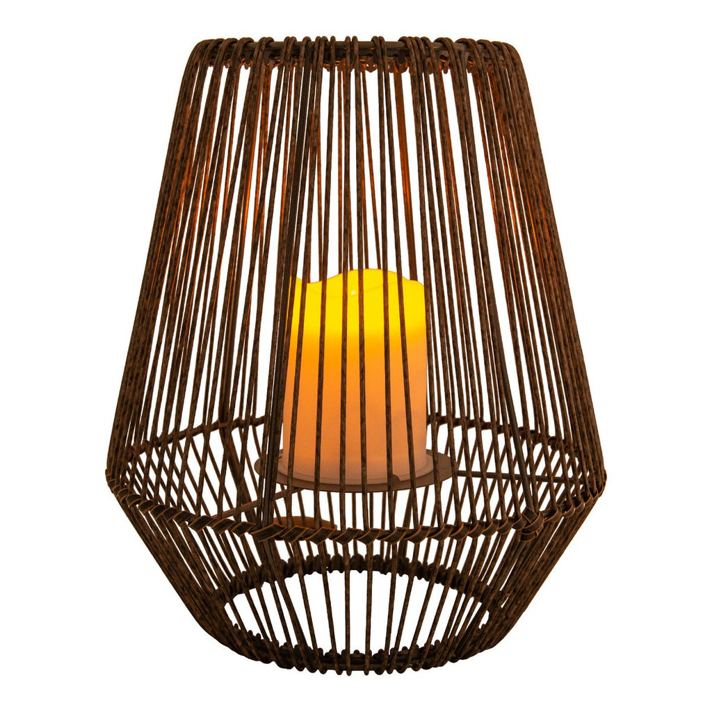 LED Solar Lamp "Plasto" Ø 26 cm buiten gemaakt van bruin metaal en plastic